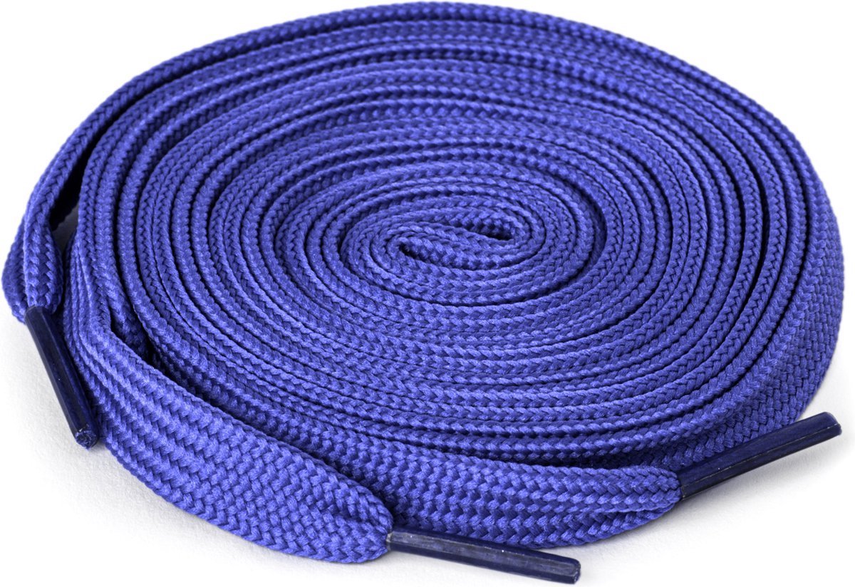 *** 1 Paar Platte Veters blauw 120 cm - van Heble® ***