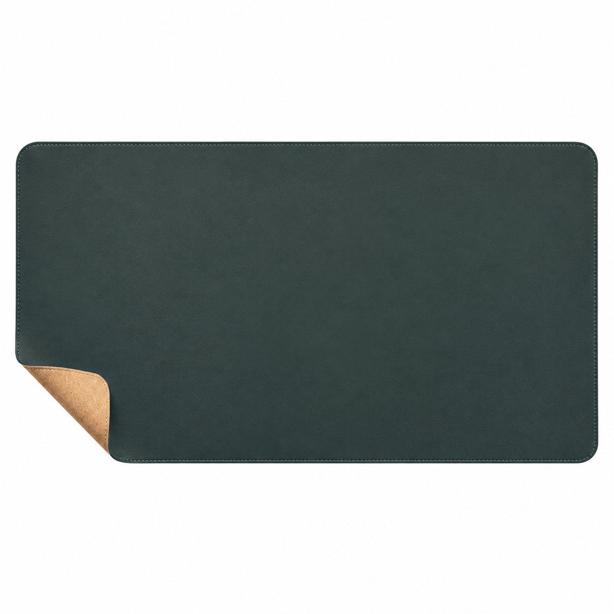 VHV - Bureauonderlegger 80 x 40 cm - PU-leer - Donkergroen