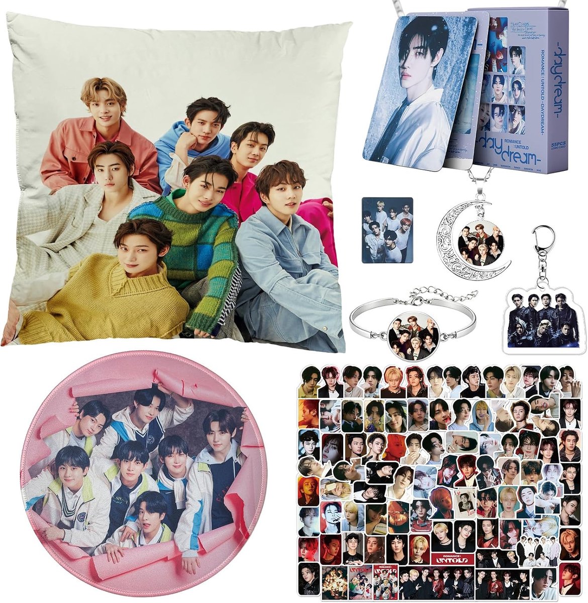 SnelShoppen - Enhyppen Merch Cadeauset voor Fans, Enhyppen Merchandise, Inclusief Sleutelhanger, Stickers, en Notitieboek, Perfect voor Feestjes en Ve
