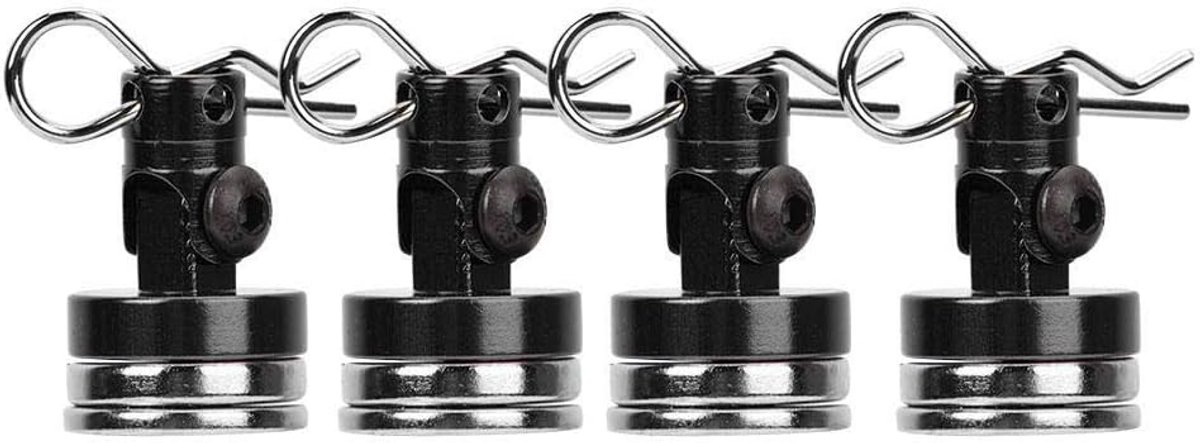 Magnetic 4 stuks onzichtbare shell column voor SCX10 4WD HSP 1/10 RC auto met sleuf (zwart)