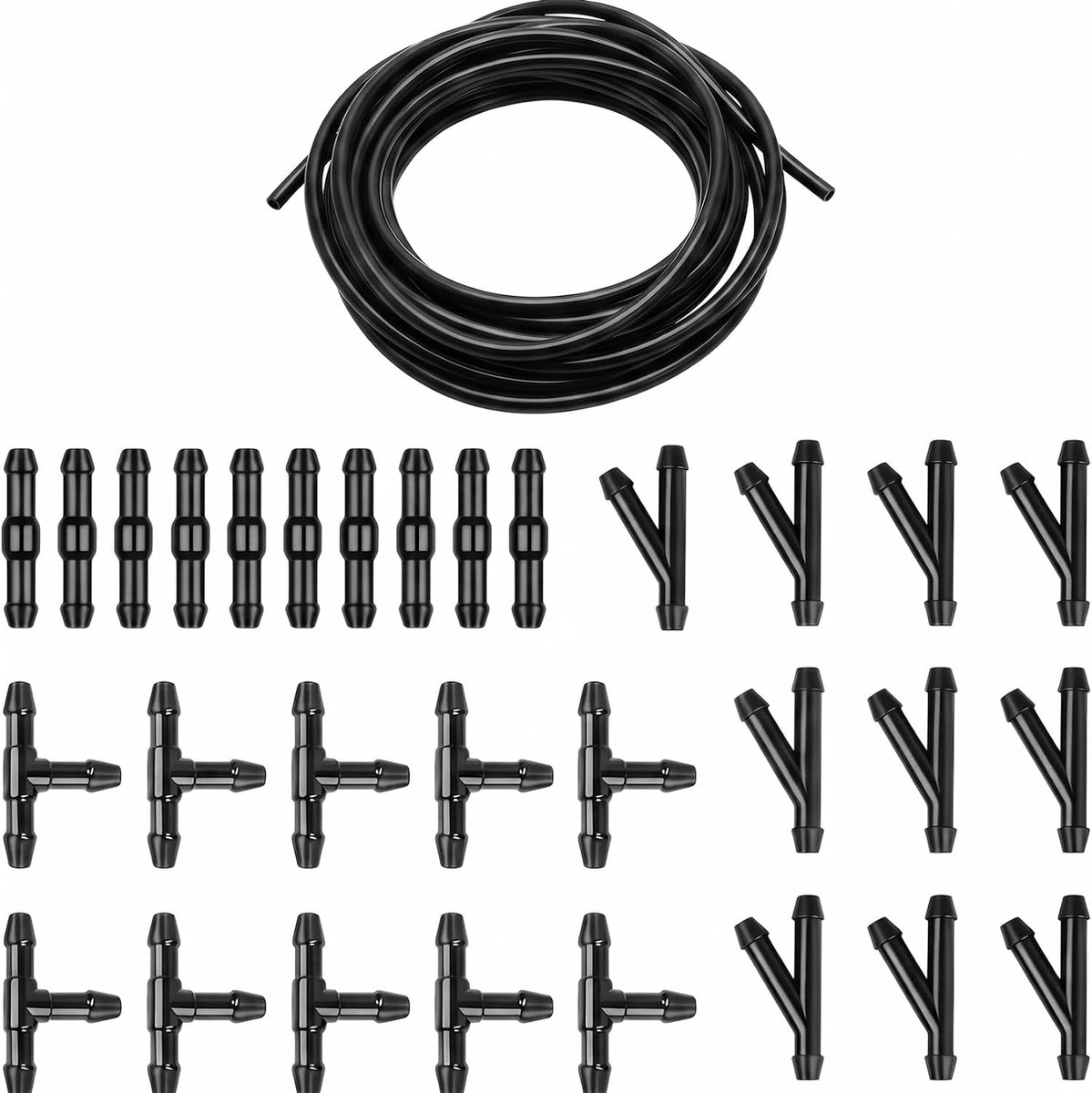 Reparatieset voor ruitenwisserslangen, universele autoruiten, reparatieset voor ruitenwisserwater, met 30 slangconnectoren, 5 m