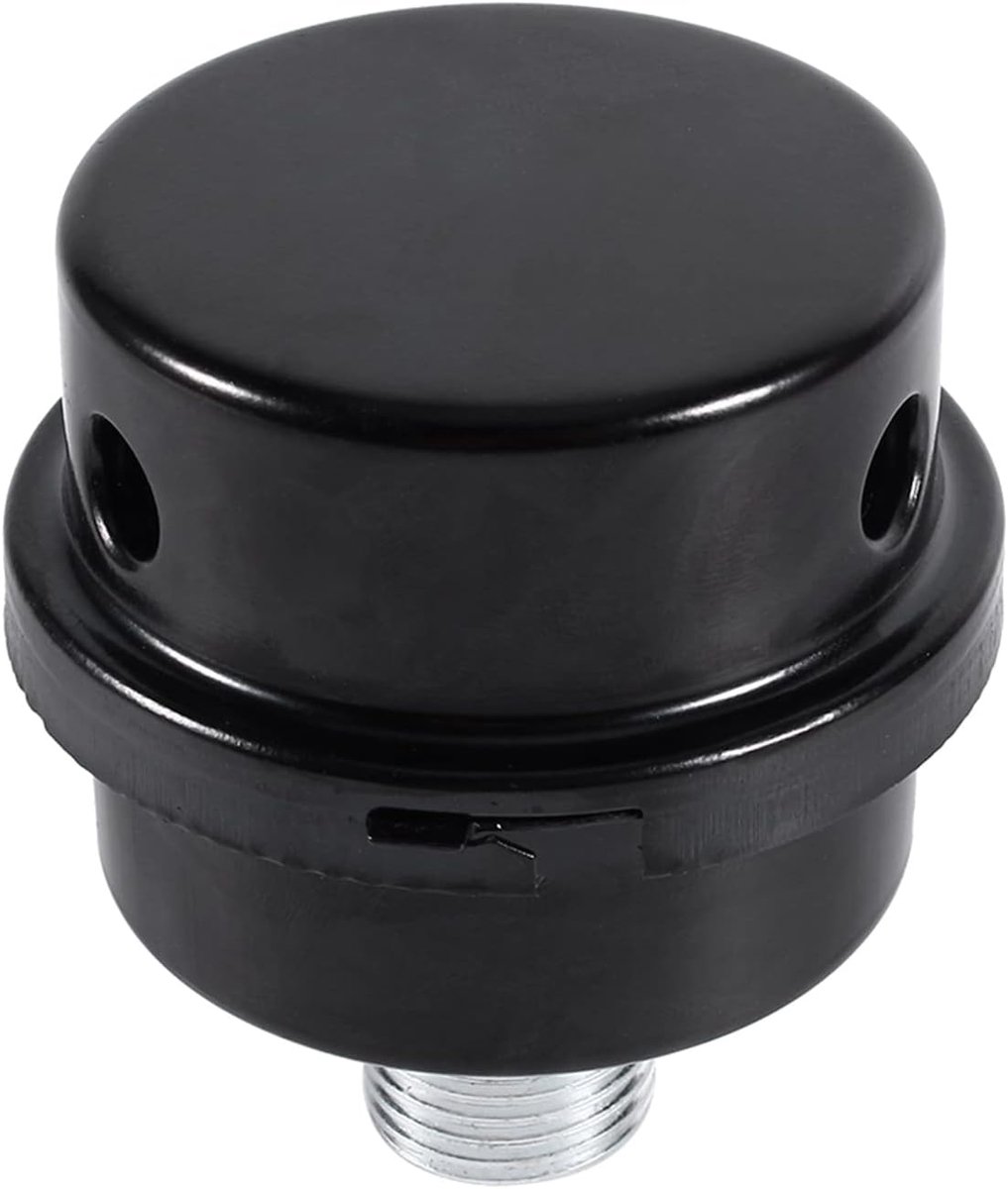 Luchtcompressor Geluiddemperfilter, 2 Stuks, 1/2" 20mm Schroefdraad, Zwart, voor Luchtcompressorfilter