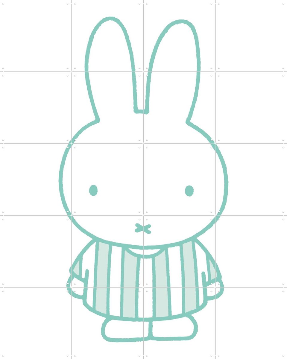 IXXI Nijntje Mintgroen, Nijntje - 80 x 100 cm - Gratis ophangtool - Grote wanddecoratie en posters - Speels, Cartoonesk, Illustraties, Kinderkamer