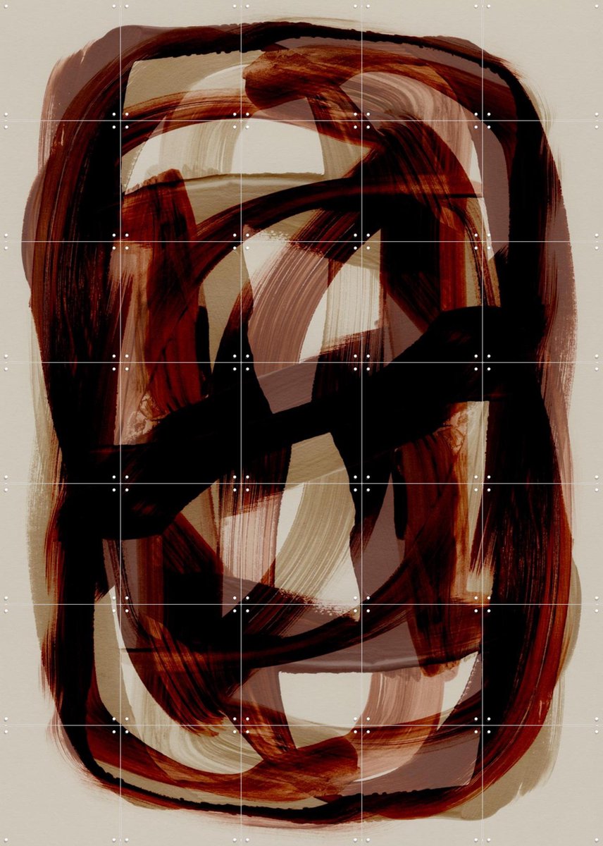 IXXI Copper Brush Strokes, Mareike Böhmer - 100 x 140 cm - Gratis ophangtool - Grote wanddecoratie en posters - Abstract, Geometrische Kunst