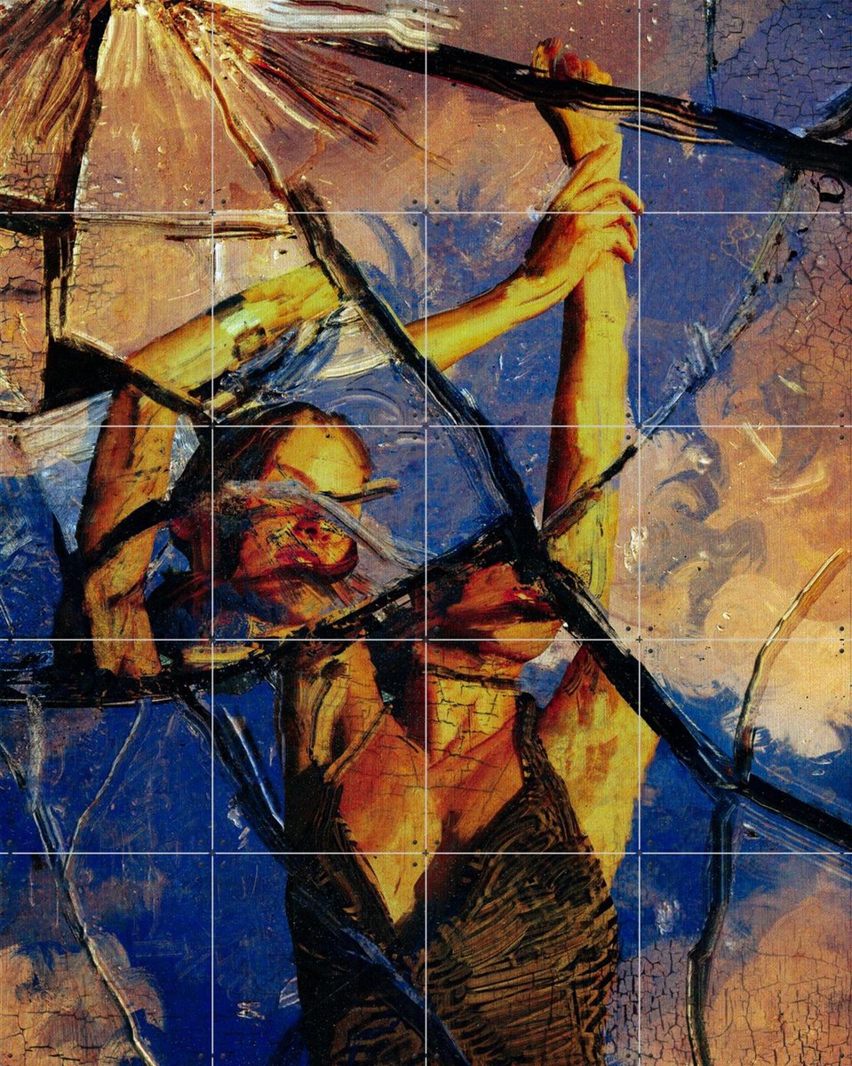 IXXI Broken Glass, Vineet Suresh - 80 x 100 cm - Gratis ophangtool - Grote wanddecoratie en posters - Geometrische Kunst, Modern, Abstract, Gemengde