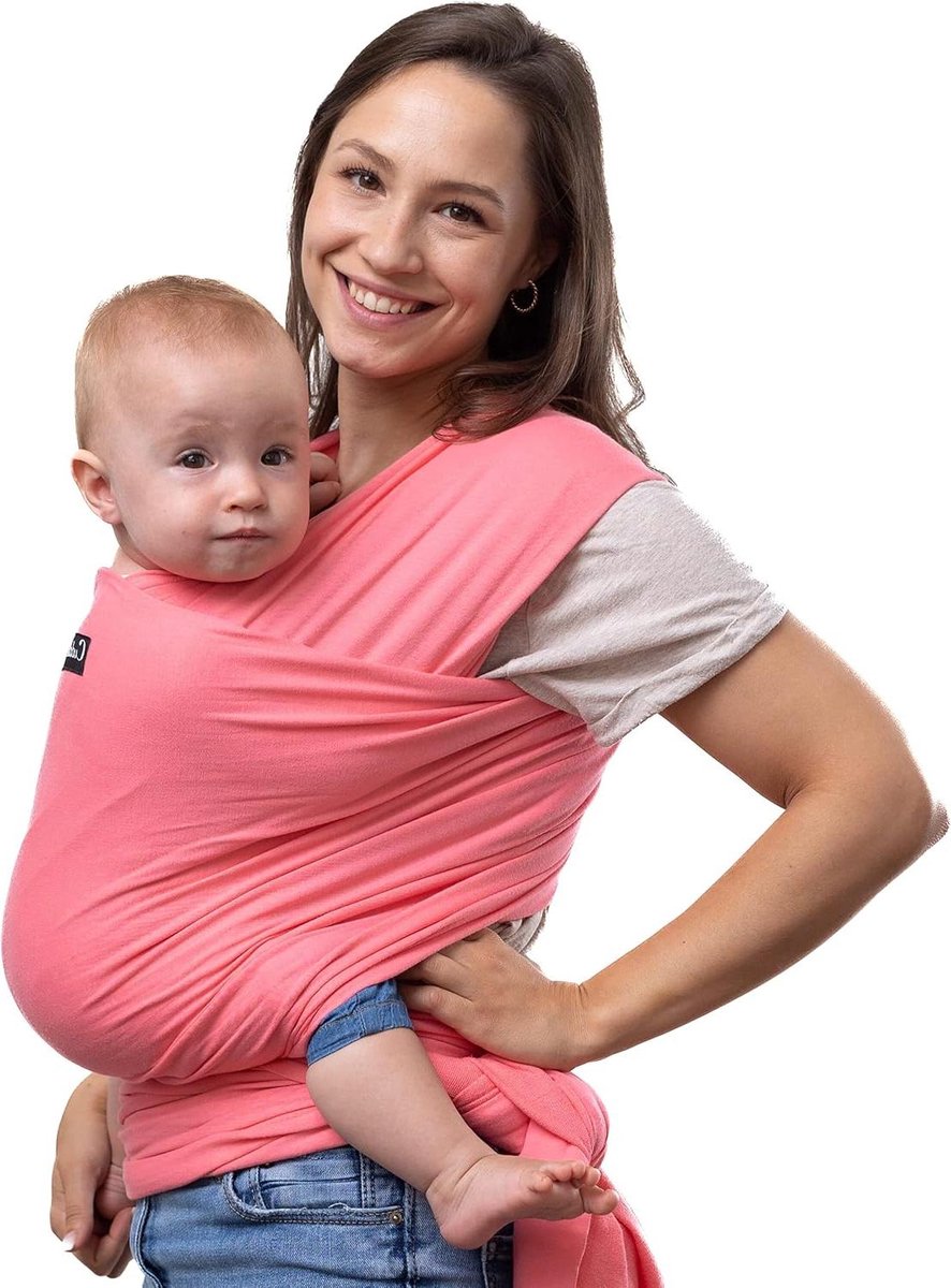 Babydraagdoek - Draagdoek baby - Baby dragen - Lycra katoenmix - One Size - Roze