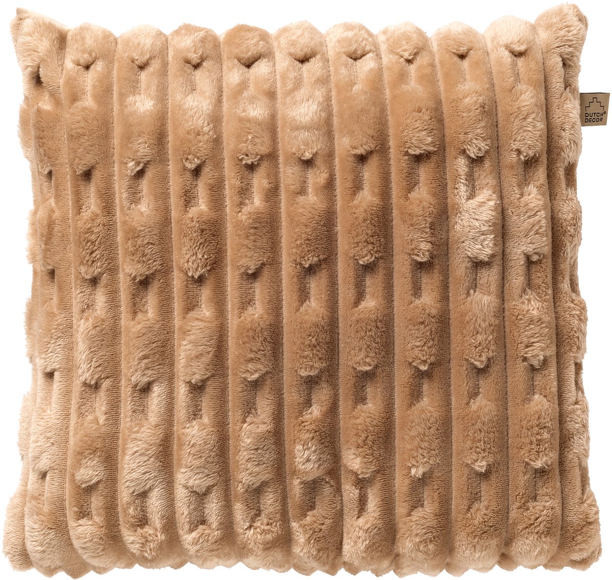 Dutch Decor LUCA - kussenhoes 45x45 cm - gerecycled - bontlook - Irish Cream - beige - met rits - zonder binnenkussen