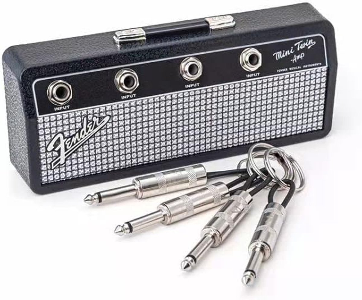 SnelShoppen - Sleutelhanger Gitaar Retro Creatieve Sleutelopbergplaats Muurbevestiging met 4 Gitaarstekkers voor Muziekliefhebbers