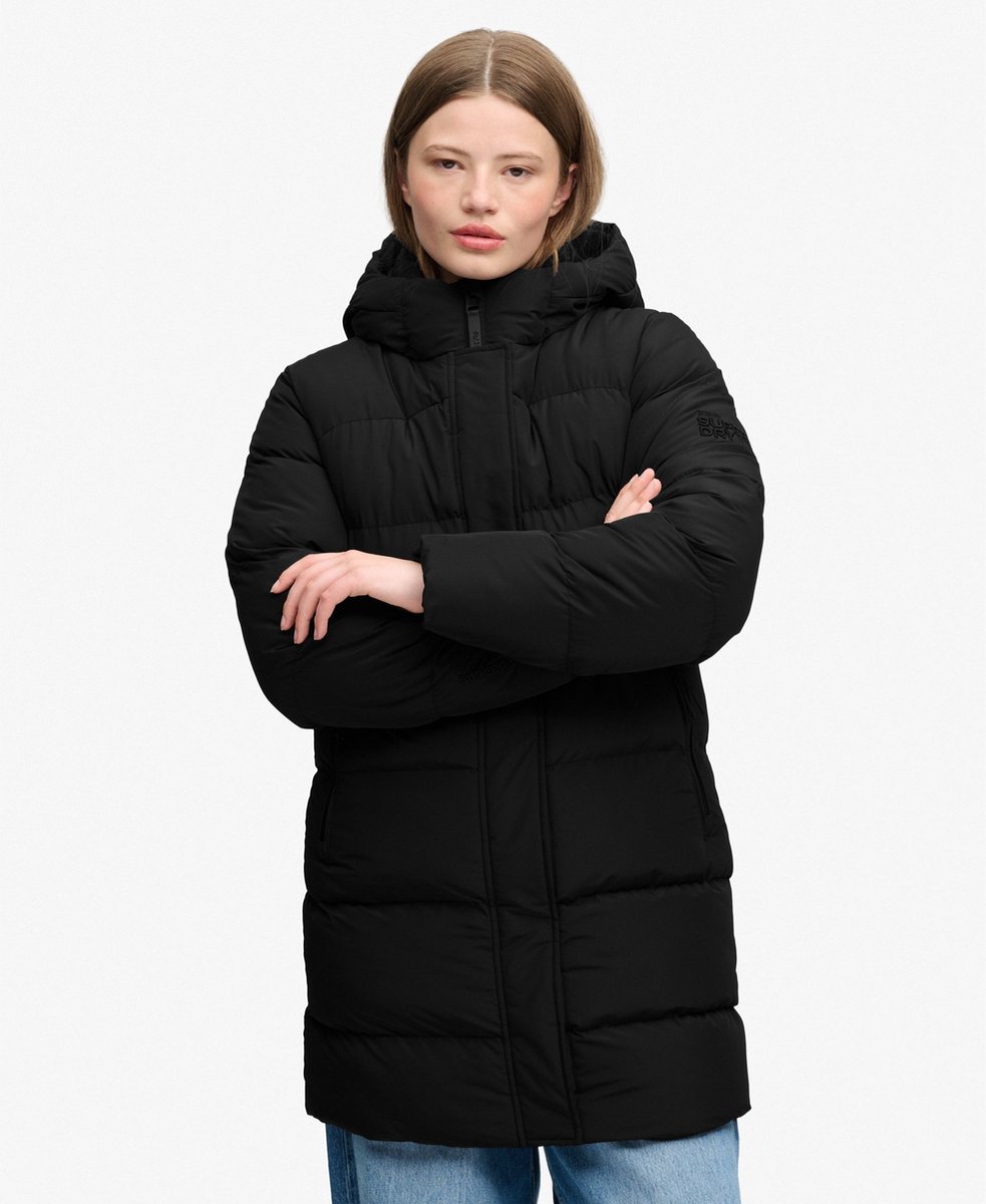 Superdry Sportieve Gewatteerde Jas Met Capuchon Dames Gewatteerde jassen Zwart