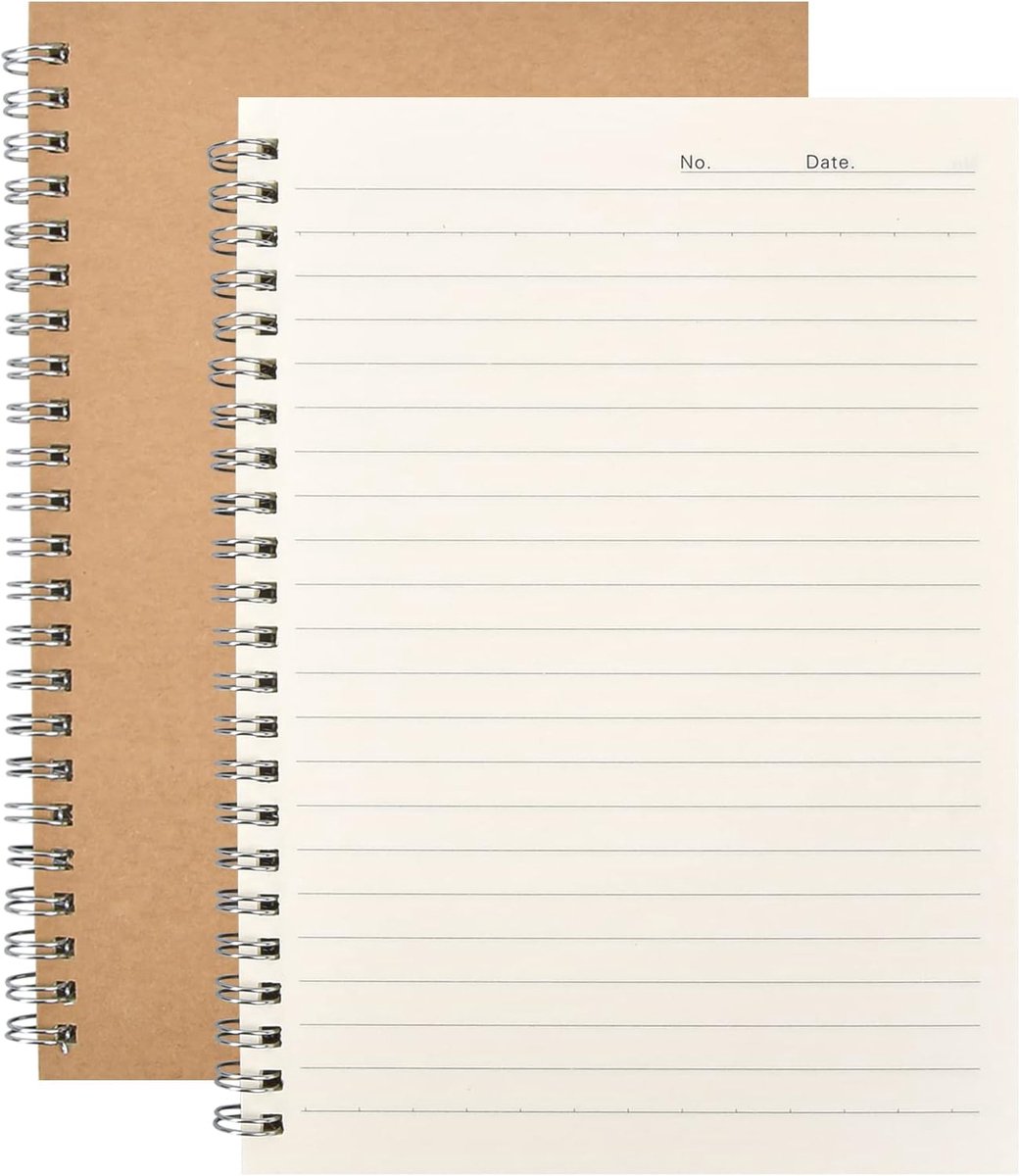 A5, draadgebonden notitieboekjes dagboek, gelinieerd papier notitieboek, 100 pagina's/80 g/m² planner notitieblok, kraftpapier notitieblok voor kinderen, vrouwen, meisjes, jongens,