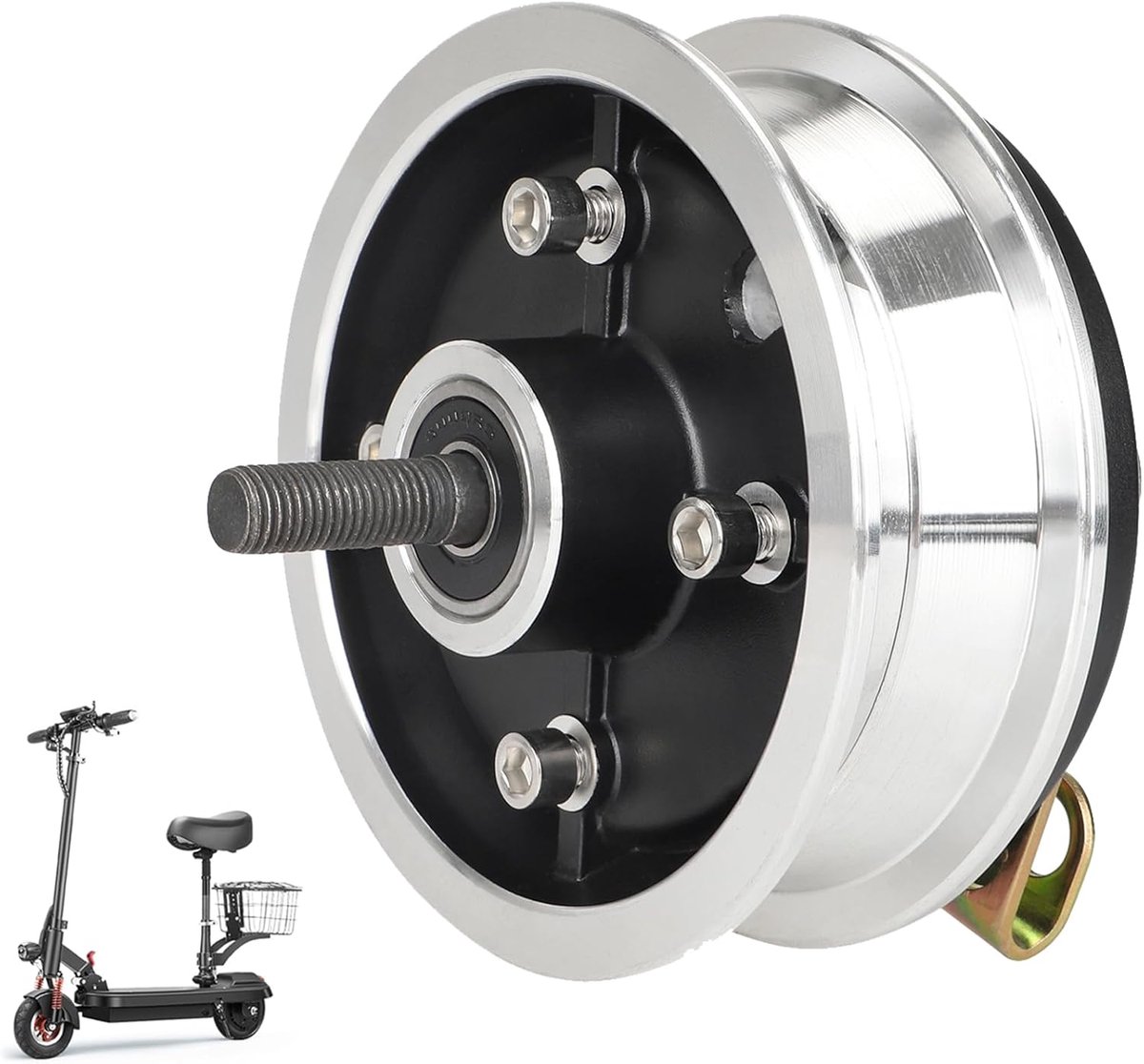 8-inch voorwielnaaf voor Dualtron Speedway Mini 4 Pro SpeedTrott GX12 elektrische scooter voorwielnaaf voor elektrische auto stalen velg 200x50 trommelremnaaf trommelrem voorwiel (met as)