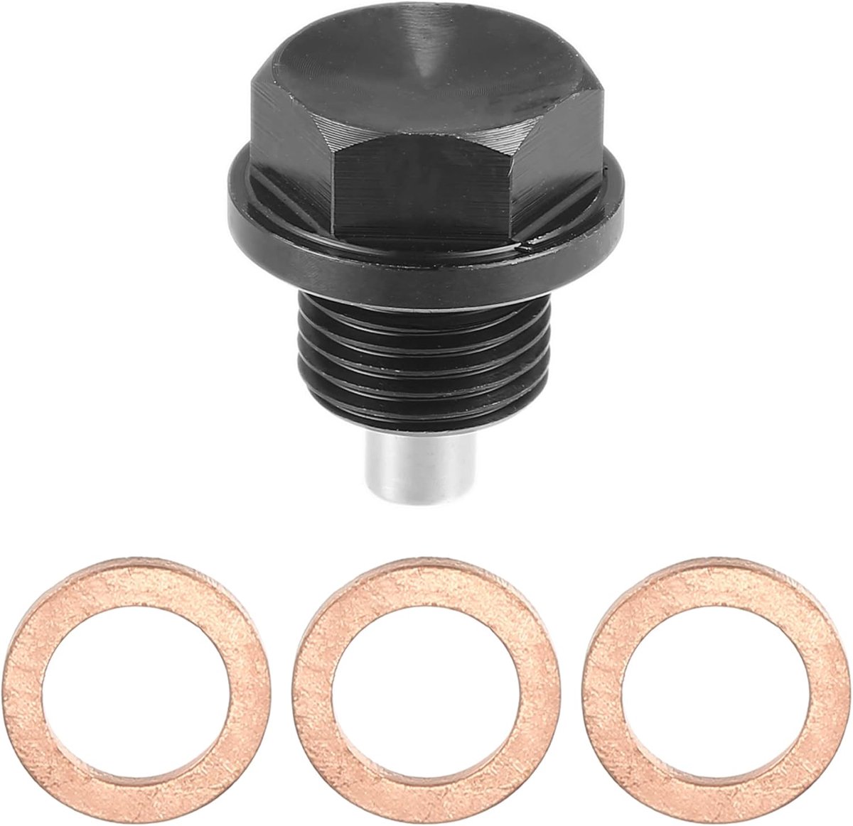 AUTOHAUX Magnetische olieaftapplug voor de auto, olieaftapprofiel, schroef met 3 afdichtingen M16