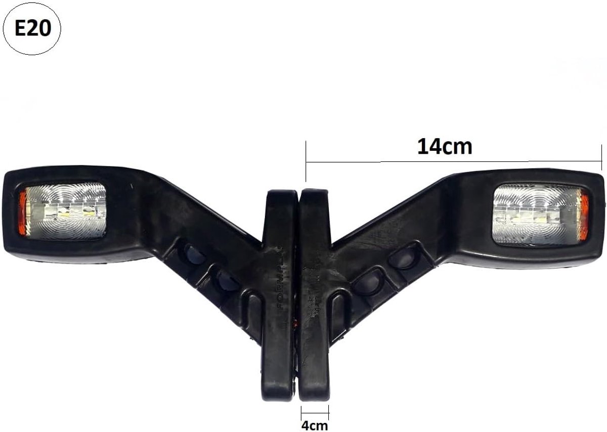 2 stuks led-positielampen, begrenzingslichten, aanhanger, vrachtwagen, personenauto, 12 V, 24 V, E-test