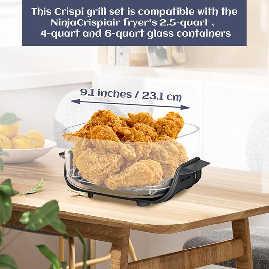 grillrooster, 2 stuks, roestvrij staal, voor Ninja Crispi Air Fryer FN101 en Ninja Crispi Pro Air Fryer AS101, Crisper-inzetstuk airfryer accessoires, standaard — afbeelding 3
