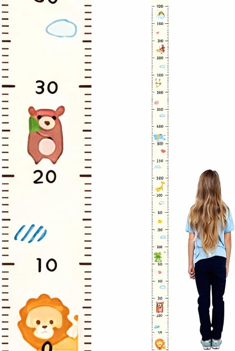 Lengtemeetkaart, 0-200cm, Kinderen Meetlint Muursticker, Kinderkamer Dieren van het Bos Muurstickers, Zelfklevende Kinder Muurstickers, Kinderkamer Decoratie