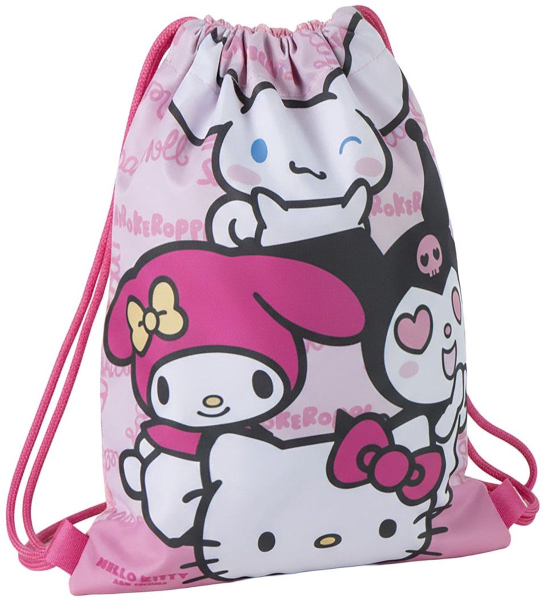 Hello Kitty and Friends Snackietas PEUTER voor Meisjes - Hoogte 33cm – Roze Trekkoordtas