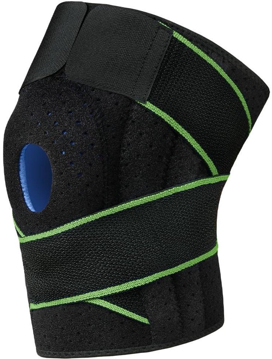 Kniebrace - Kniebeschermer Patella - Pijnverlichting Sport - Open Patella Design - Verstelbaar - Groen