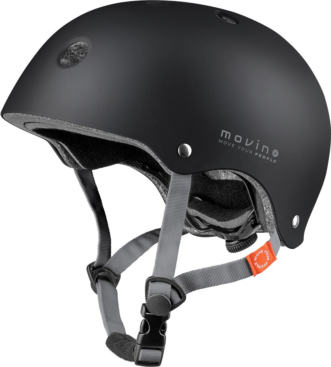 Movino - Element - M - zwart - urban fietshelm met Dial-Fit systeem - ABS/EPS - 11 Ventilatiegaten - Fiets Skeelers Step