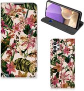 Hoesje ontwerpen Geschikt voor Samsung Galaxy A32 5G Smart Cover Valentijn Cadeautje Vrouw Bloemen