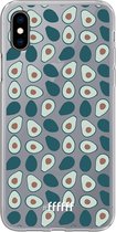 6F hoesje - geschikt voor iPhone X -  Transparant TPU Case - Avocado's #ffffff