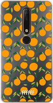 Nokia X6 (2018) Hoesje Transparant TPU Case - Oranges #ffffff