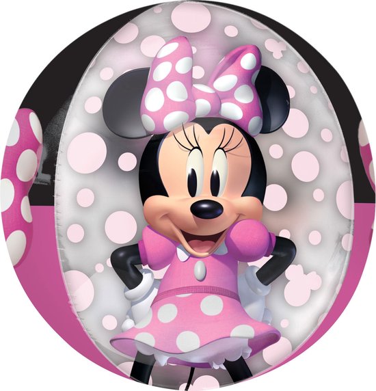 Amscan Folieballon Minnie Mouse 40 Cm Grijs/roze