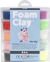 Foam Clay®, kleuren assorti, glitter, 10x35gr