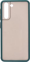 Shop4 - Samsung Galaxy S21 Hoesje - Harde Back Case Transparant Donker Groen