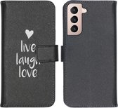 iMoshion Design Softcase Book Case Samsung Galaxy S21 hoesje - Live Laugh Love