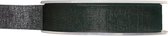 1x Hobby/decoratie zwarte organza sierlinten 1,5 cm/15 mm x 20 meter - Cadeaulint organzalint/ribbon - Striklint linten zwart