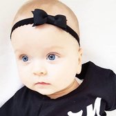 Newborn baby haarbandje met kanten strik - Black | Zwart | Baby