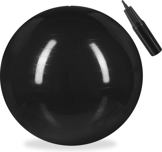 ballon de fitness relaxdays 55 cm - avec pompe - ballon de gym - ballon  assis - ballon... | bol.com