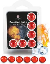 Glijmiddel Waterbasis Siliconen Easyglide Massage Olie Erotisch Seksspeeltjes - Warmte/Koud Effect - Brazilian Balls - Set van 6 - Secretplay®