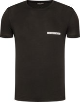 Emporio Armani - Heren Tee SS Stripe Chest Logo Tee - Zwart - Maat S