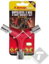 Dopsleutel, 3 weg, 11, 13 en 14mm