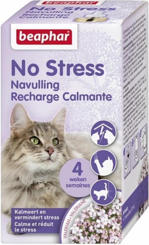 Beaphar No Stress Navulling Kat - Anti stressmiddel - 3 x 30 ml