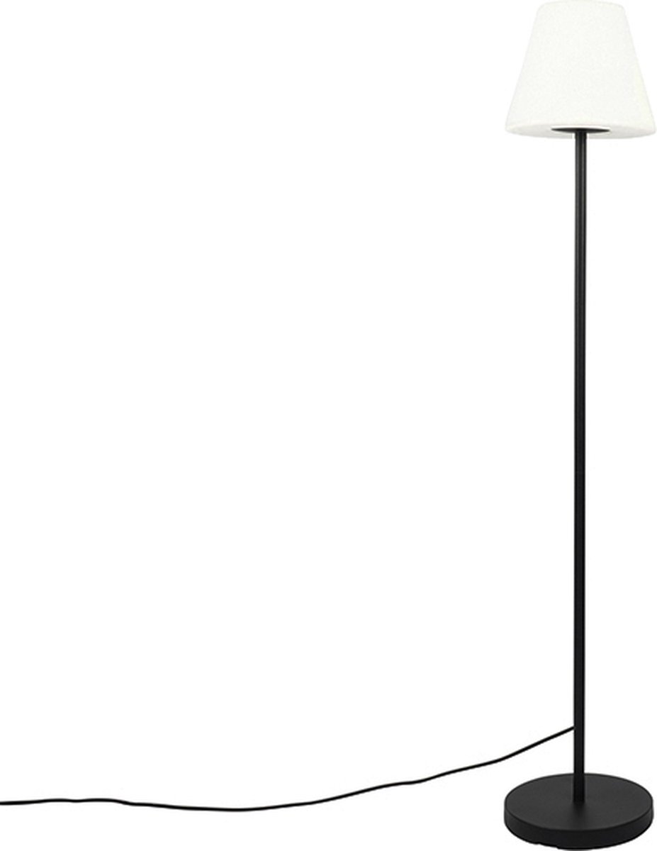 QAZQA virginia - Design Vloerlamp | Staande Lamp - 1 lichts - H 135 cm - Zwart - Buitenverlichting - QAZQA