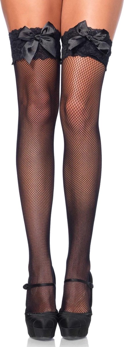 Lace Top Fishnet Thigh Highs