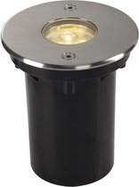 SLV Buitenvloerinbouw DASAR 92 LED HV, 3000 K, IP67, ronde, geborstelde roestvrijstalen kraag, 230 V, 5,6 W, incl. LED-driver