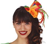 Guirca Carnaval verkleed mini hoge hoed voor diverse thema's - multi colour - ornamenten - diadeem - dames - clown