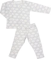 Trixie Pyjama Clouds Lang Junior Katoen Wit/grijs Maat 140
