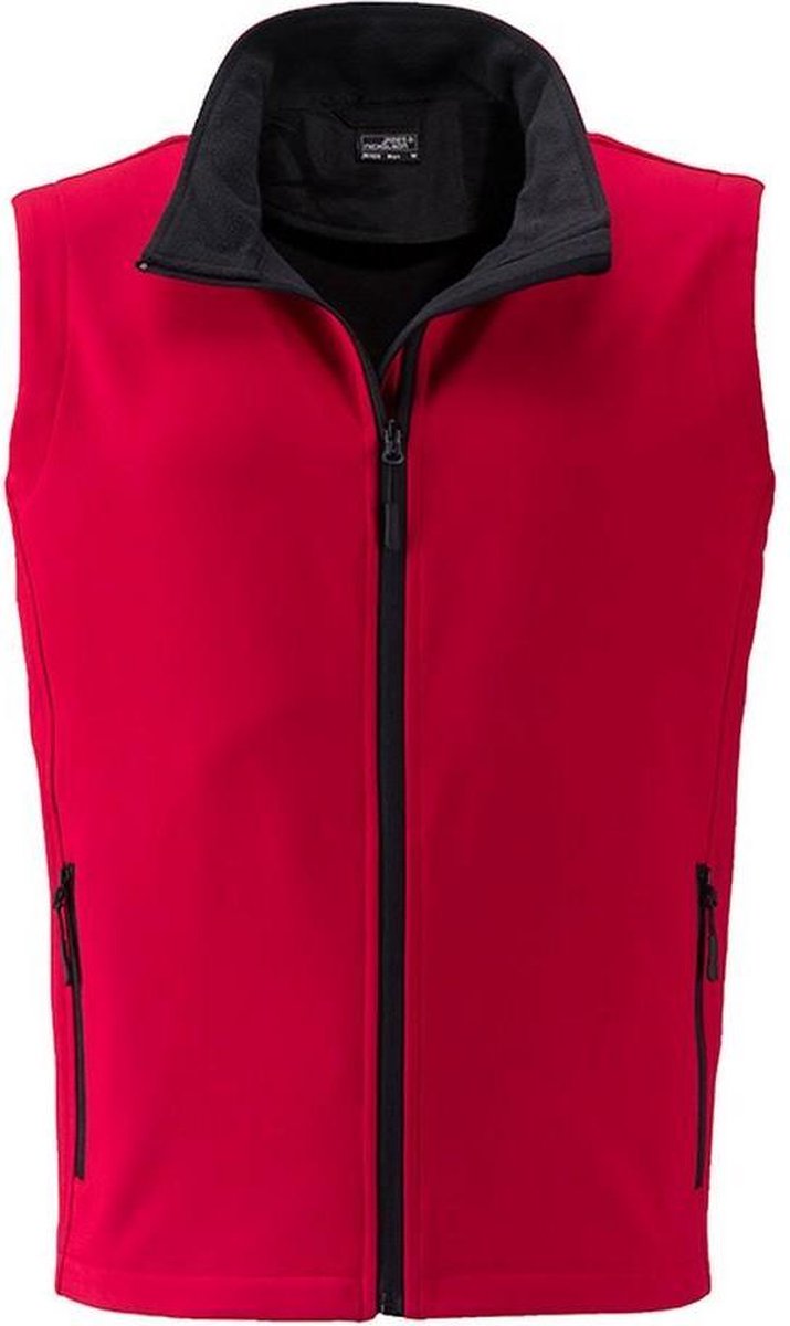 James and Nicholson Heren Promo Softshell Vest (Rood/zwart)