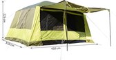 Sunny Campingtent voor 4 tot 8 personen geel/groen 410 x 310 x 225cm