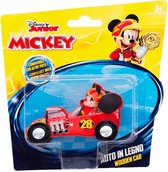Disney Racewagen Mickey Mouse Junior 15 Cm Hout Rood