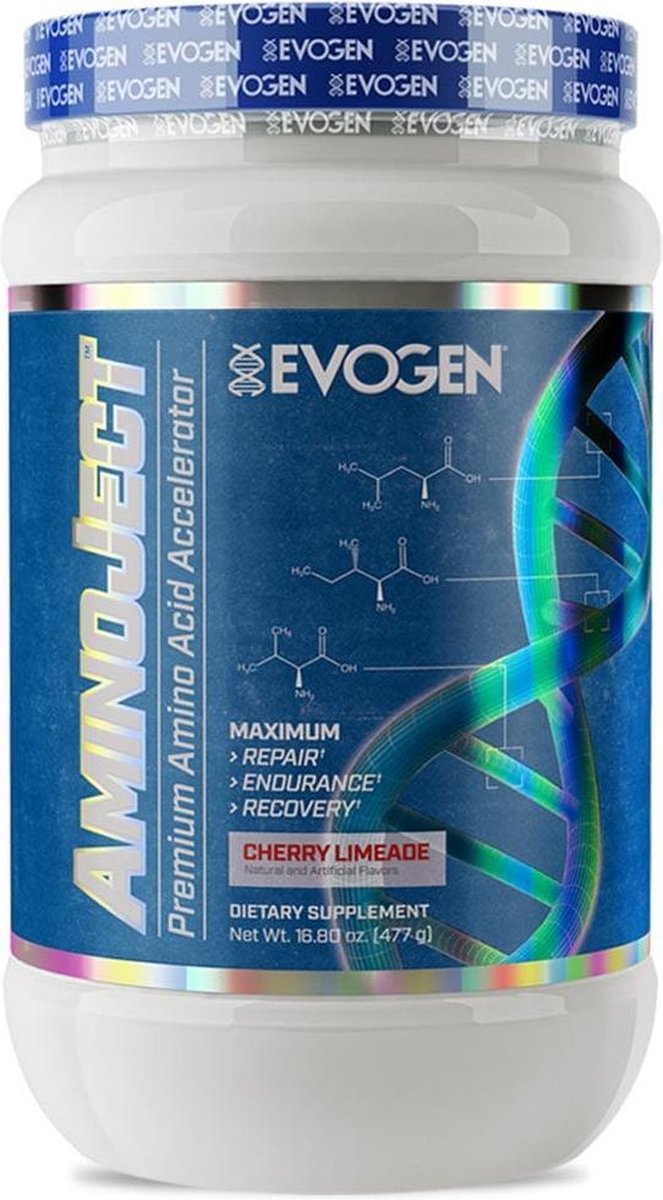 Evogen Nutrition - AminoJect Blue Raspberry 30 porties - Spieropbouw - Sportsupplement