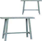 Clayre & Eef Bijzettafel 60*21*40 cm Groen Hout Rechthoek Side table