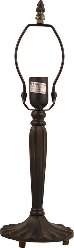 LumiLamp Lampenvoet Tafellamp Tiffany 46 cm Bruin Kunststof Ijzer Lampvoet