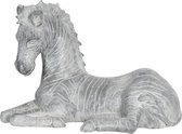 Clayre & Eef Decoratie Beeld Zebra 40*18*27 cm Grijs Kunststof Decoratief Figuur Decoratieve Accessoires Woonaccessoires