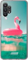6F hoesje - geschikt voor Samsung Galaxy A32 5G -  Transparant TPU Case - Flamingo Floaty #ffffff