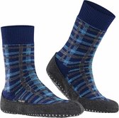 FALKE Cosyshoe huissokken - blauw geruit -  Maat: 45-46